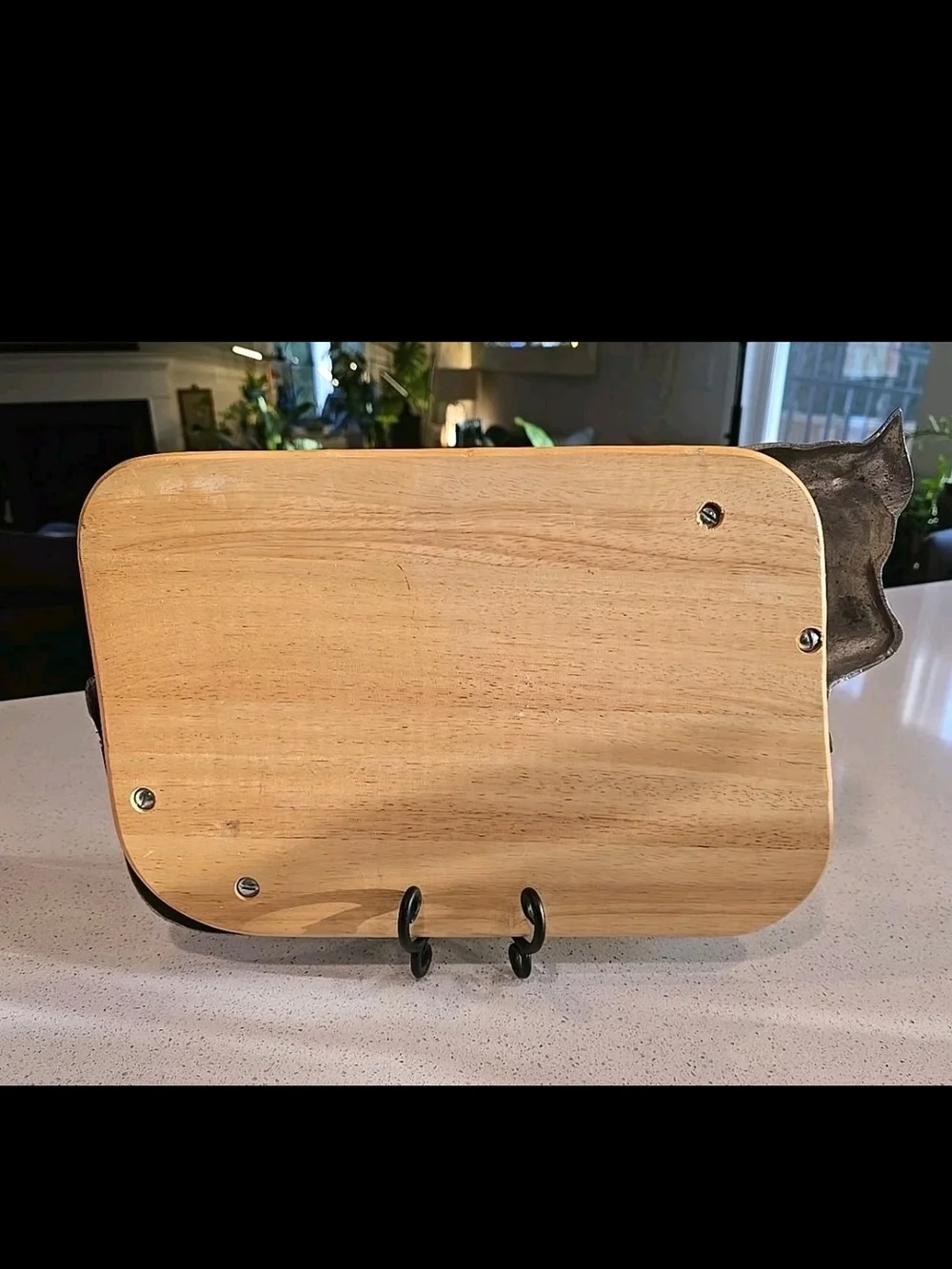 Windsome Wood Decorative Cow Head & Wood Cutting Serving Board BBQ